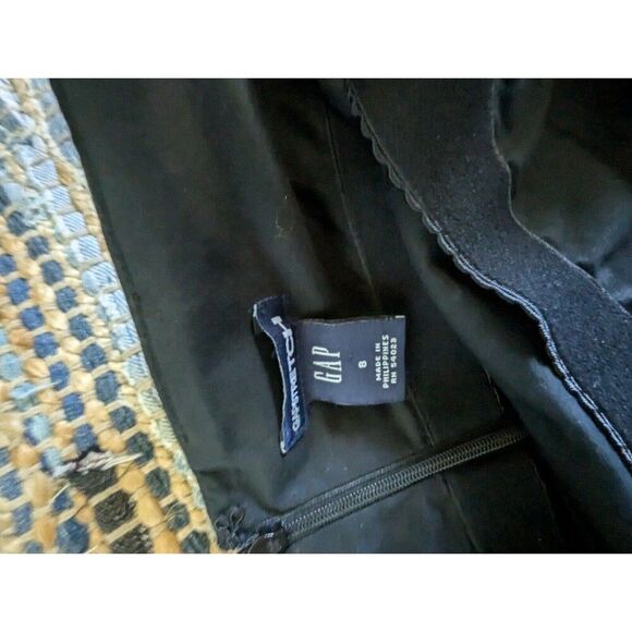 Gap Stretch Strapless Black Dress Small Zip Back Mini Short Built In Bra Fit Fla - Picture 6 of 7